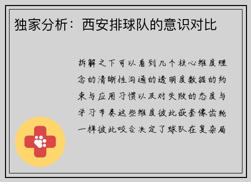 独家分析：西安排球队的意识对比